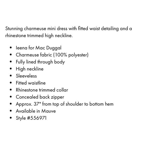 Mac Duggal NWT size 4 jeweled neck cocktail dress style 55697 mauve - Picture 7 of 10